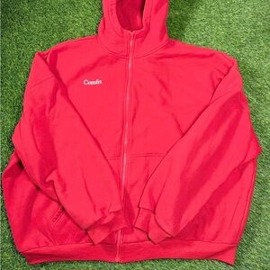 Comfrt Cloud Zip Hoodie Sweatshirt Red 2X (XXL)
